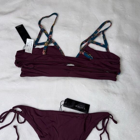 TAVIK JESSI Cutout Triangle Swim Top & JAX Swim Bottom Set Size Large - Picture 6 of 6